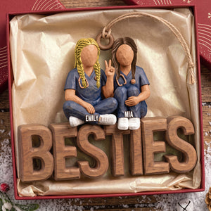 Bestie In Scrubs Wood Ornament – Personalized Gift For Nurses 03TTTA051026