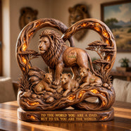 Lion Dad And Kids Acrylic Plaque - Personalized Gifts For Dad 02paqn220526