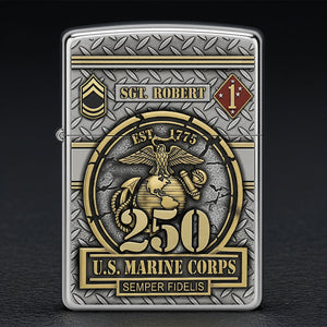 Military 250th Anniversary Flame Lighter - Custom Branch Division Logo For Veteran-Homacus