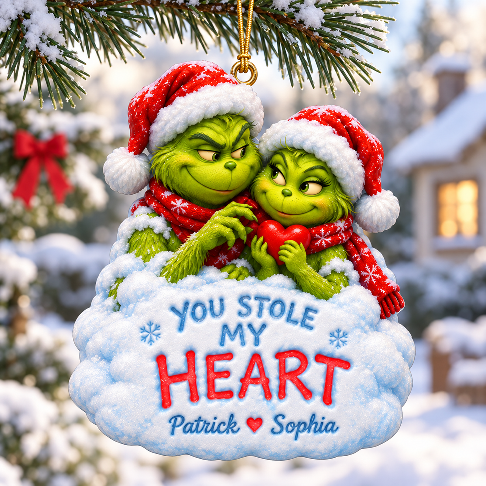 You Stole My Heart Furry Mischief Couple Ornament - Personalized Christmas Gifts For Couples 02toqn211026