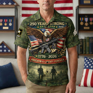 Proud American Veteran - Celebrated America 250th Anniversary Hawaiian Shirt - Personalized Gifts For Veterans 01toqn080426-Homacus