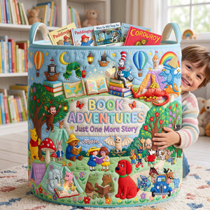 Kid Book Storage Quilted Basket - Personalized Gifts For Kids 03qhlu160726