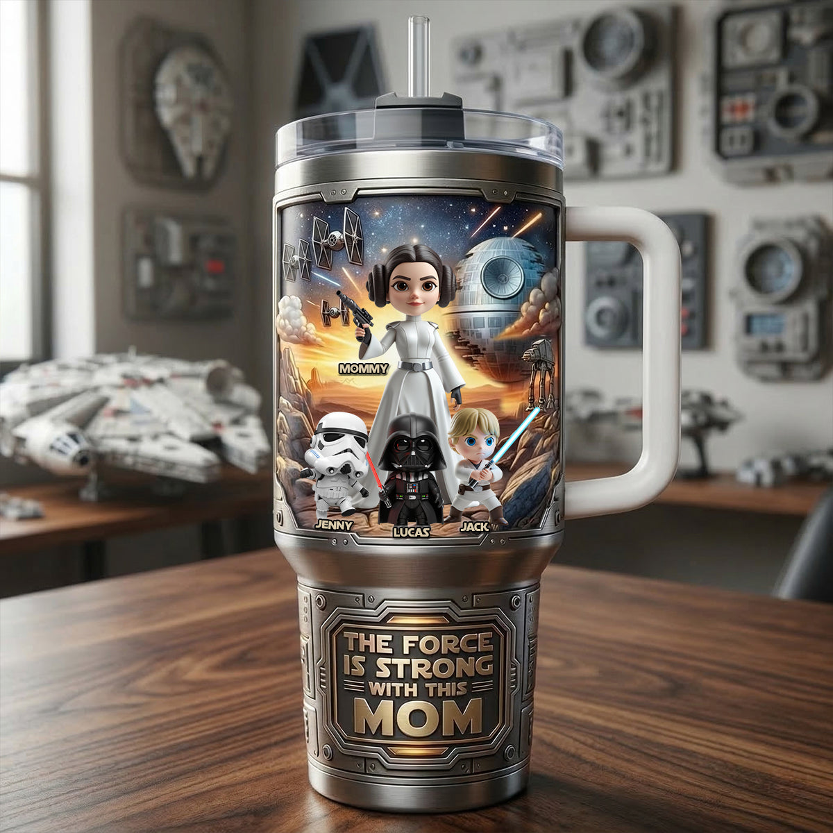 Strong Fantasy Mom 40oz Tumbler With Handle, Personalized Gifts For Mom 04qhtn160326