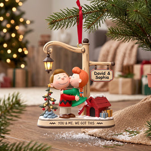 Sweetheart Kissing Couple Ornament - Personalized Gift For Couples 01TOTN240926HG