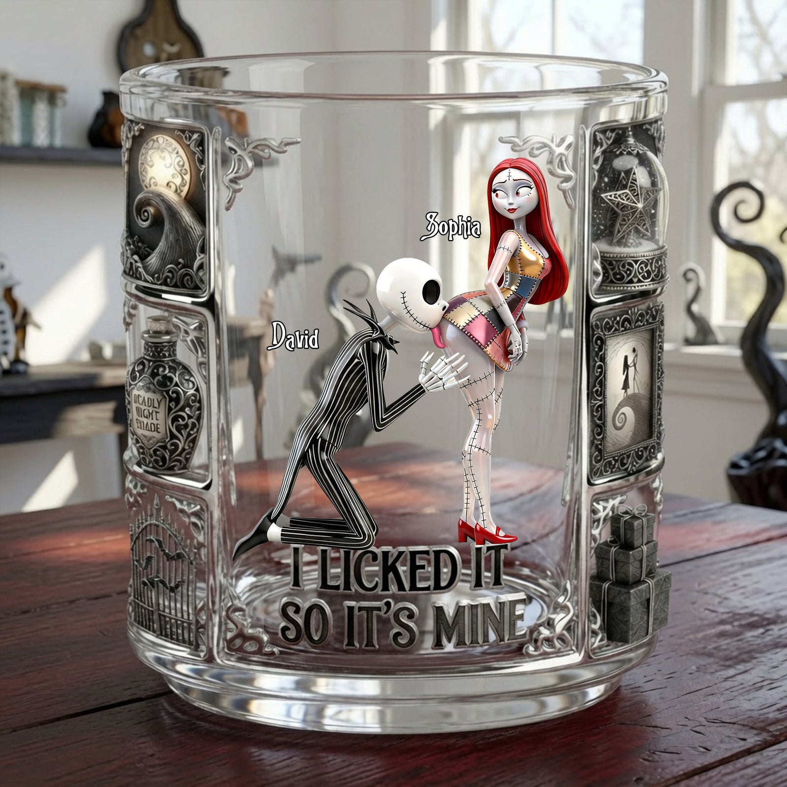 Dark Romance Round Glass – Personalized Couple Gifts 01ohlu070726