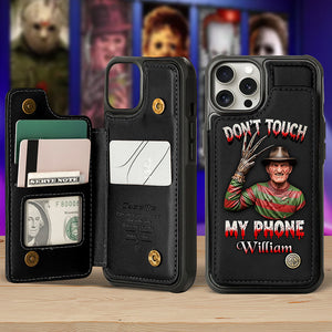 Scary Leather Flip Wallet Phone Case - Personalized Halloween Gifts 03pgqn130825