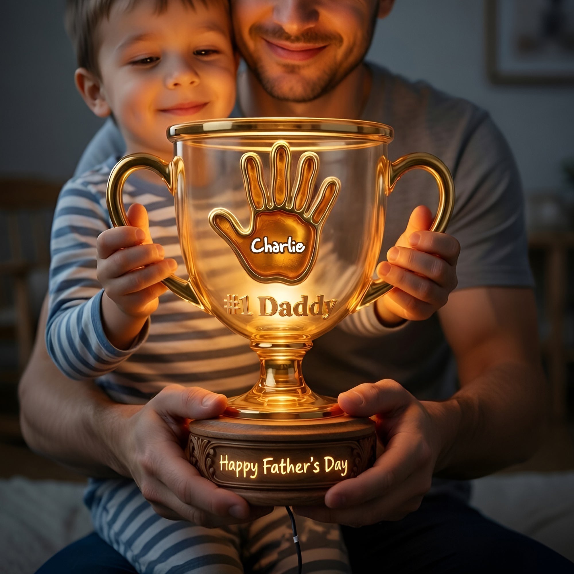 Best Dad Trophy Acrylic Light Box - Personalized Gifts For Father 02palu160426 - Light Box - GoDuckee