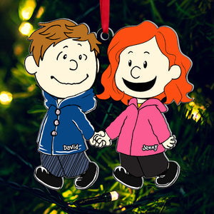 Custom Couple Ornaments - Personalized Anniversary Gifts For Her, Christmas Gifts For Girlfriend And Wife-Homacus
