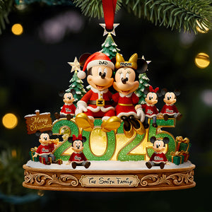 Merry Family Glow Christmas Ornament Personalized Gifts For Family 01PADT111025