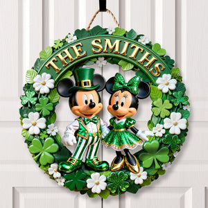 St Patrick's Day Couple 1 Layer Wood Sign - Personalized Gifts For Family Wood Sign 02PGQN050226