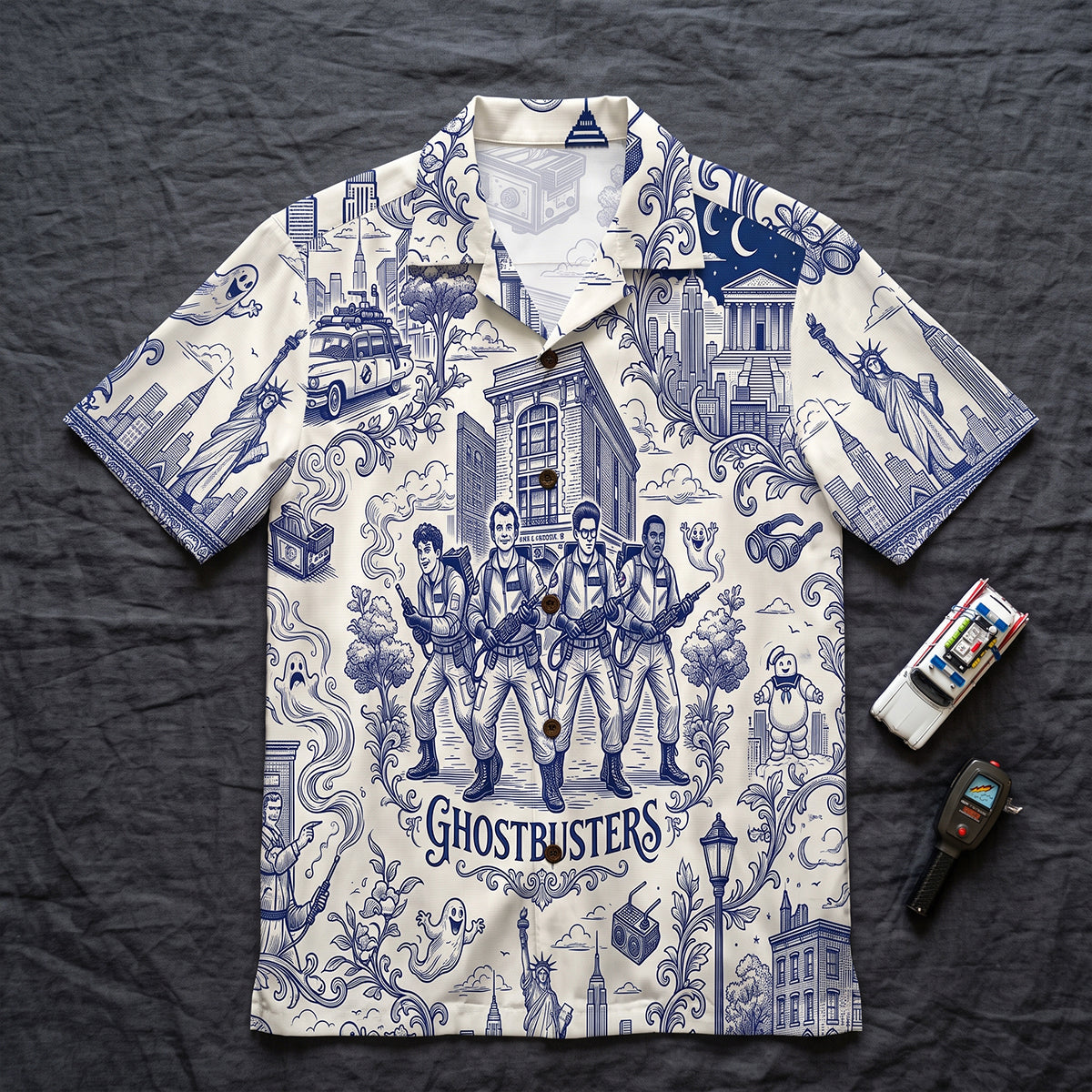 Spooky Toile De Jouy Hawaiian Shirt - Personalized Gifts For Movie Lovers 03pgtn160726