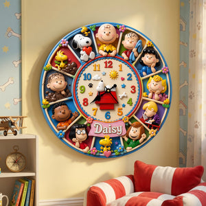 Happy Friends Acrylic Hanging Wall Clock - Personalized Gifts 01hulu080726