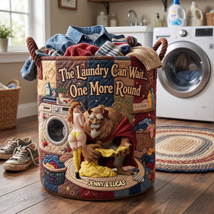 A Little Naughty Together - Personalized Gifts For Couples Quilted Laundry Basket 05OHTN110726