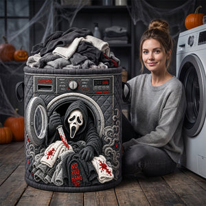 Horror Villain In The Washing Machine Quilted Laundry Basket - Personalized Gifts For Horror Lovers 07nadh140726