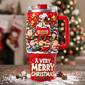 A Very Merry Christmas Cartoon 40oz Tumbler With Handle - Personalized Gifts For Christmas Tumbler 05TYTA061026