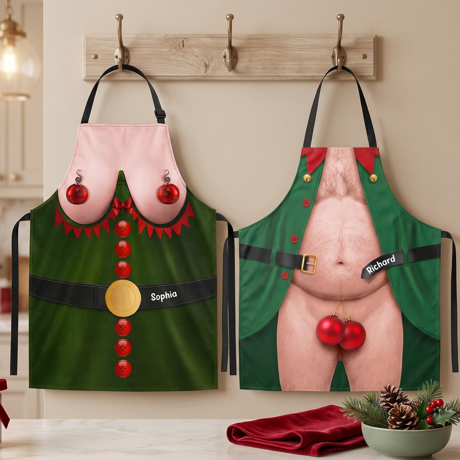 Spicy Christmas Costumes Aprons, Personalized Gifts For Couple 04qhqn200826