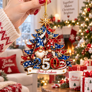 Lovely Gnome Couple Acrylic Ornament - Personalized Christmas Gifts For Couples 06naqn150926