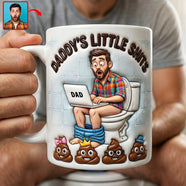 Funny Poop Dad Coffee Mug - Custom Photo Gifts For Dad Coffee Mug 04NAQN040326