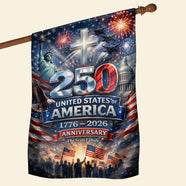 USA 250th Anniversary House Flag - Personalized Gifts For Patriots 03hudt260226 - Flag - GoDuckee