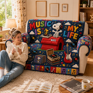Music Is Life - Personalized Gifts For Music Lovers Quilted Sofa Cover 01PADH100726