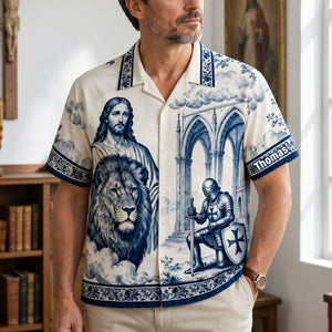Faithful Knight Toile de Jouy Hawaiian Shirt - Personalized Gifts For Christian 02HULU170626-Homacus