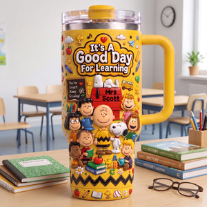 Happy Day Tumbler With Handle - Personalized Gifts For Teacher 07NALU310726
