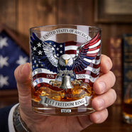 American Eagle Bring Liberty Bell Drinking Glass - Personalized Gifts For Patriots 04qhdh060626 - Glass - GoDuckee