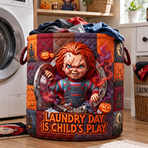 Creepy Doll Quilted Laundry Basket - Personalized Gifts For Halloween 06tylu050826