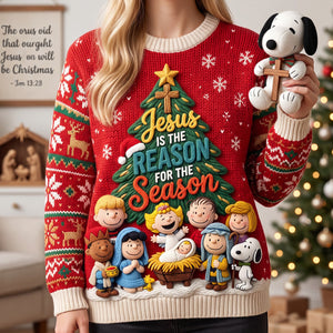 Jesus Is The Reason For The Season Ugly Sweater – Personalized Christmas Gifts For Christians Shirt 04HUTA010826