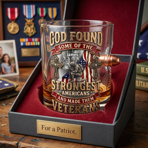 God's Strongest Veterans Bullet Glass - Personalized Gifts For Veterans 06PALU240626-Homacus