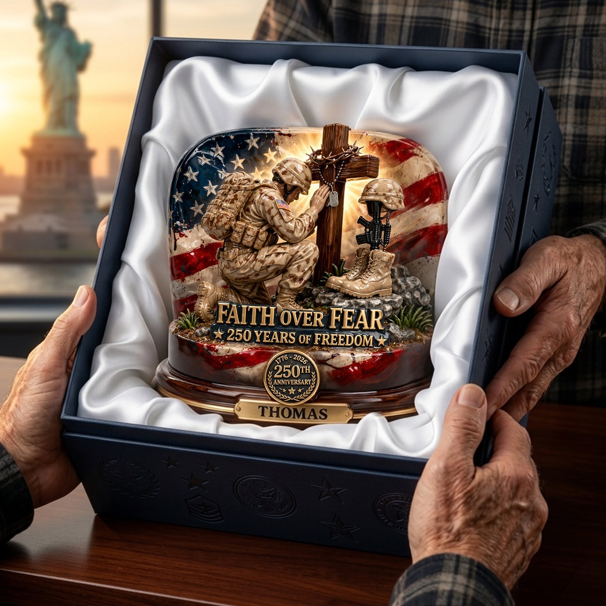 America 250th Anniversary Veteran Acrylic Plaque - Personalized Gifts For Veterans 05TOLU280326 - Shaped Plaques - GoDuckee