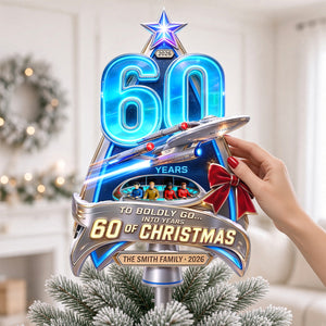 Precious Journey 60th Anniversary Tree Topper - Personalized Christmas Gifts 01todh110926