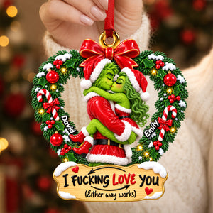 Kissing Couple Christmas Ornament - Personalized Gifts For Couple 04tydh110926