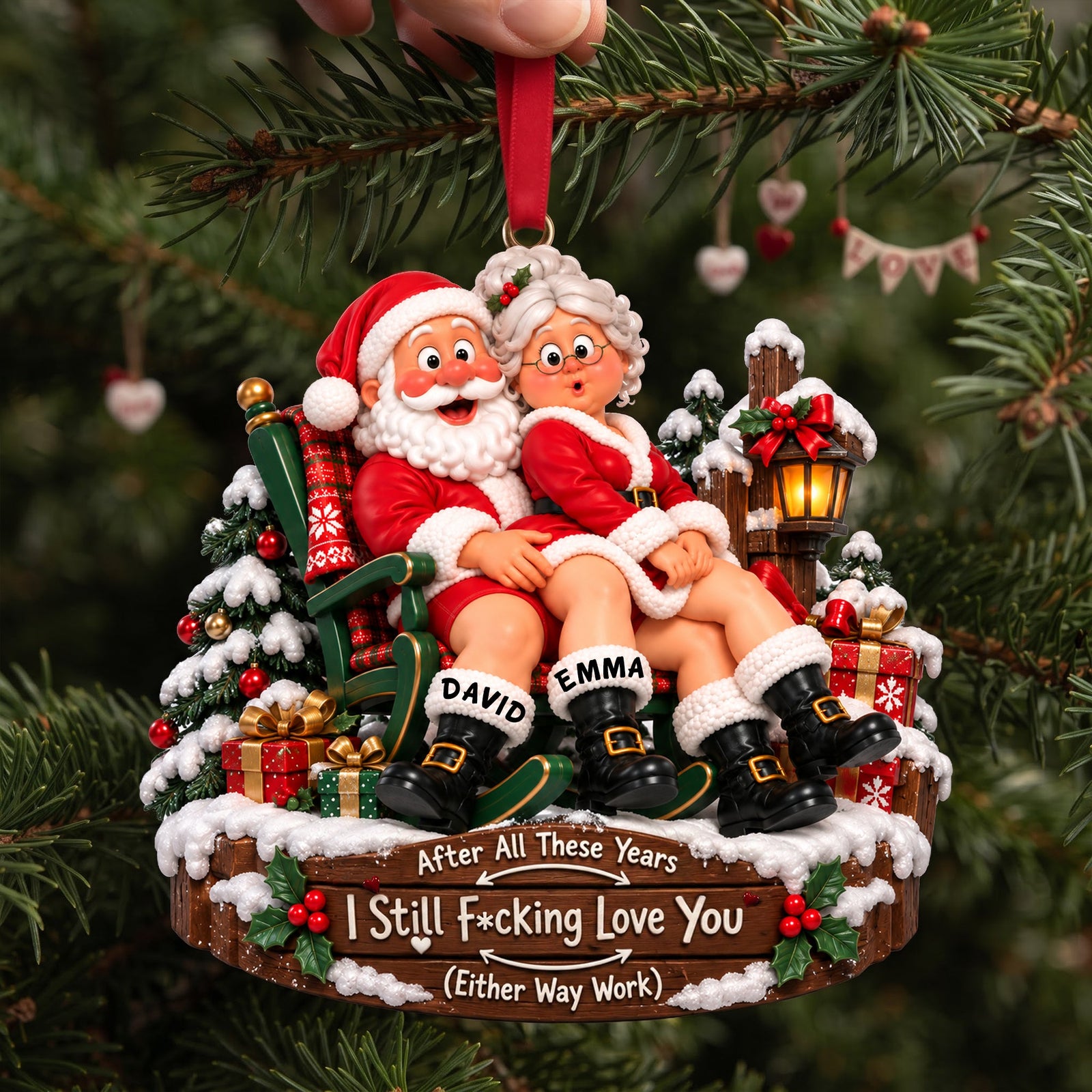 Old Couple, Same Naughty Love Ornament - Personalized Christmas Gifts For Couple 07nalu161026