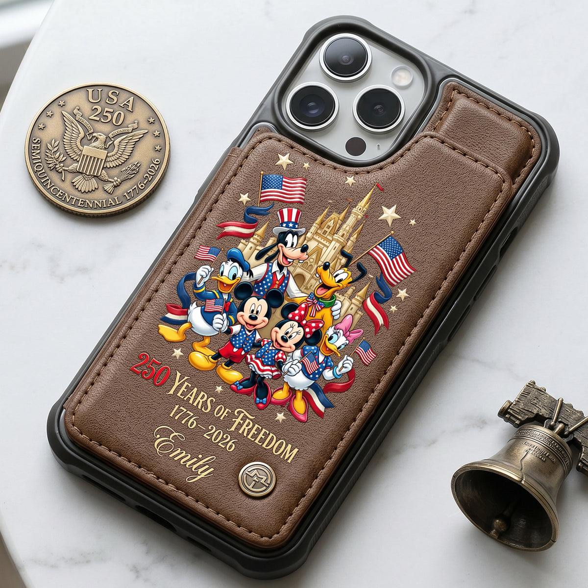 Celebrated America 250th Anniversary Leather Flip Wallet Phone Case - Personalized Gifts For Patriots 02tytn050626-Homacus