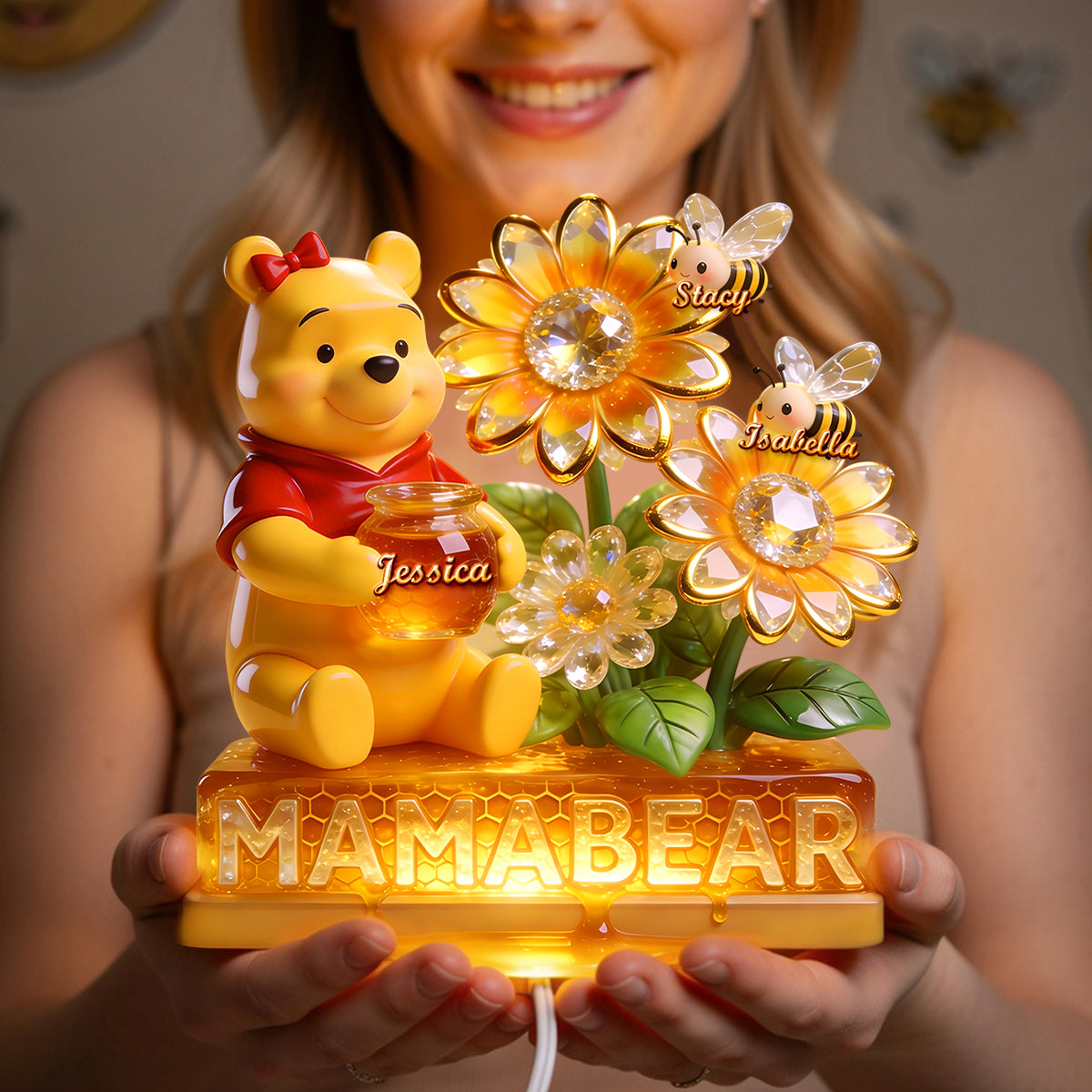 Honey Mama Bear Acrylic Light Box - Personalized Gifts For Mother's Day 01pgdh060426