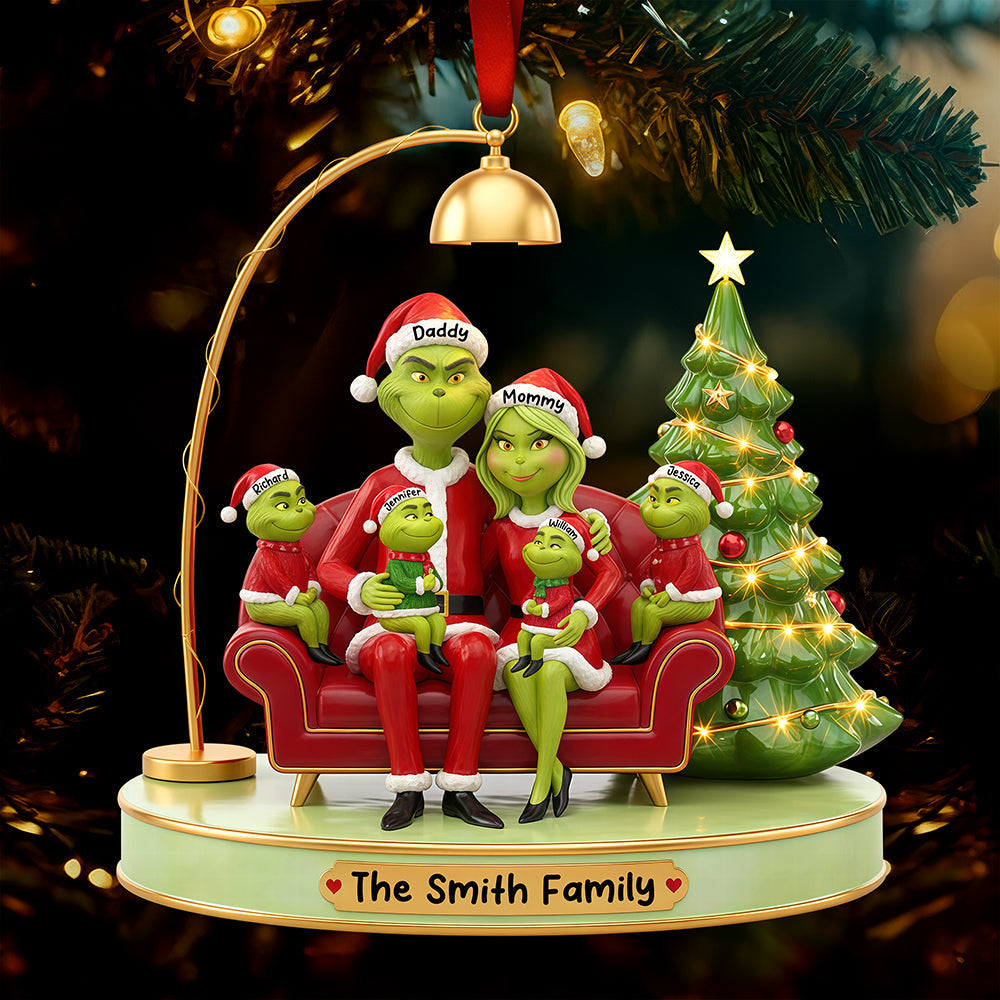 Funny Green Family Christmas Ornament - Personalized Gifts 01ohqn251025