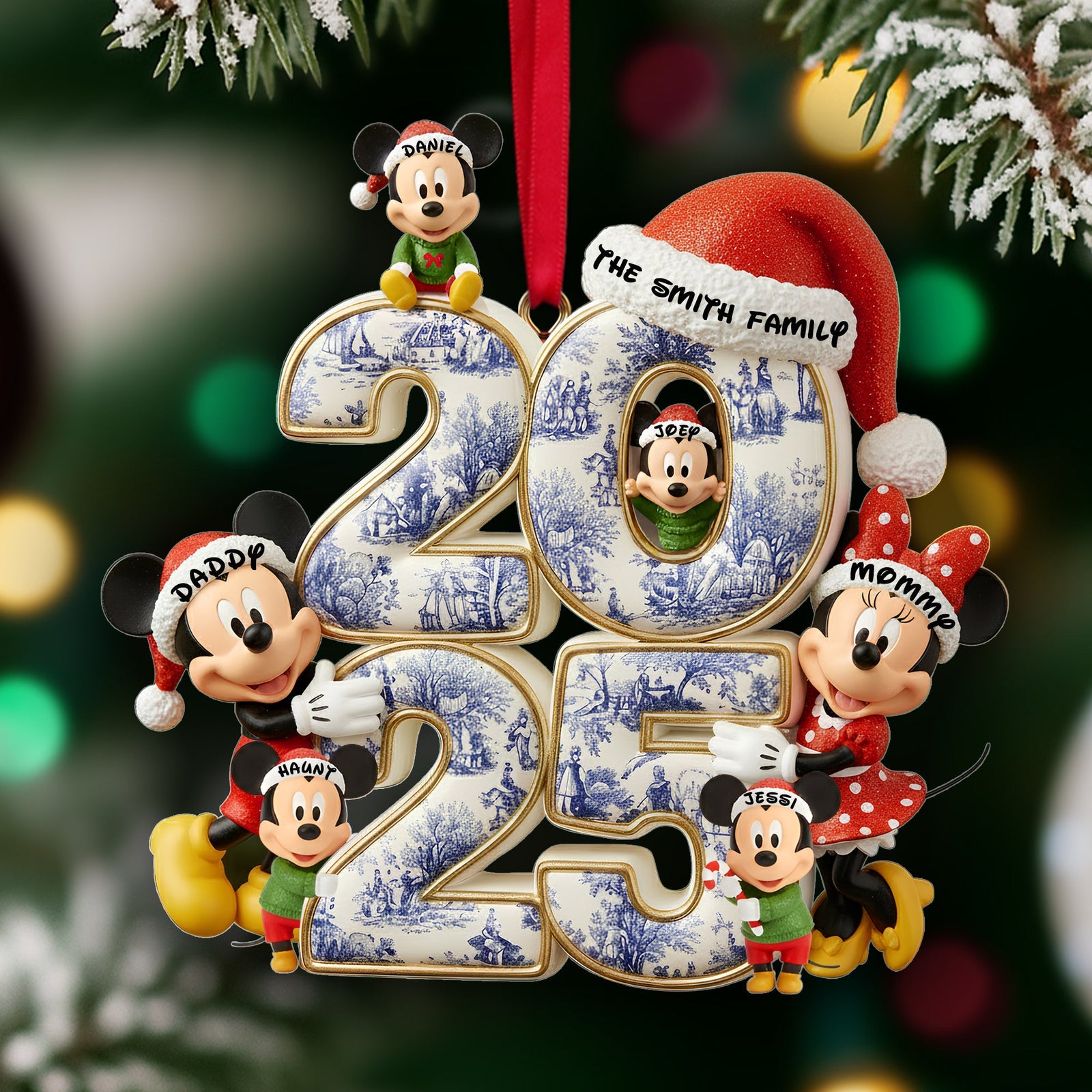 Adorable Family Christmas Acrylic Ornament - Personalized Gifts 03TOLU300925