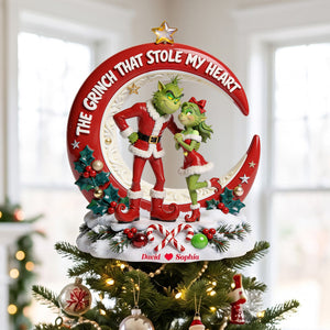 Funny Couple Acrylic Christmas Tree Topper - Personalized Gifts For Couple 02totn250826