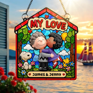 Kissing Couple Acrylic Suncatcher  - Personalized Gifts For Couples 01HUQN240726
