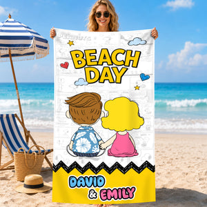 Beach Day Beach Towel - Personalized Gifts For Couple 07hudh290726