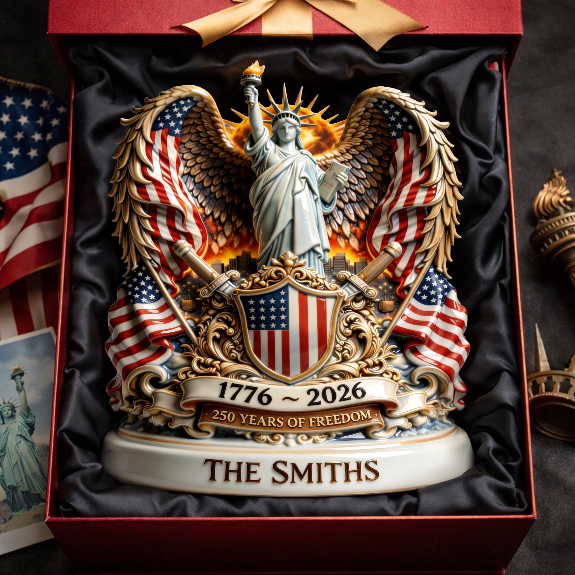 America 250th Anniversary Goddess Of Freedom Acrylic Plaque - Personalized Gifts 03tylu040326 - Shaped Plaques - GoDuckee