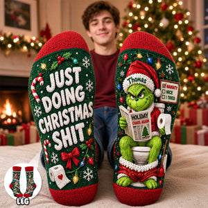 Santa’s Bathroom Break Socks - Personalized Christmas Gifts 01tydh170926