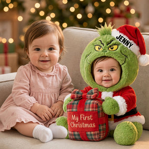 Baby First Christmas Lovely Mischief Pillow - Custom Photo Christmas Gifts For Kids 02pgtn141026