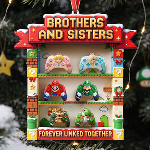 Brothers And Sisters Arcade Game Christmas Ornament - Personalized Gift For Siblings 01PATA300926
