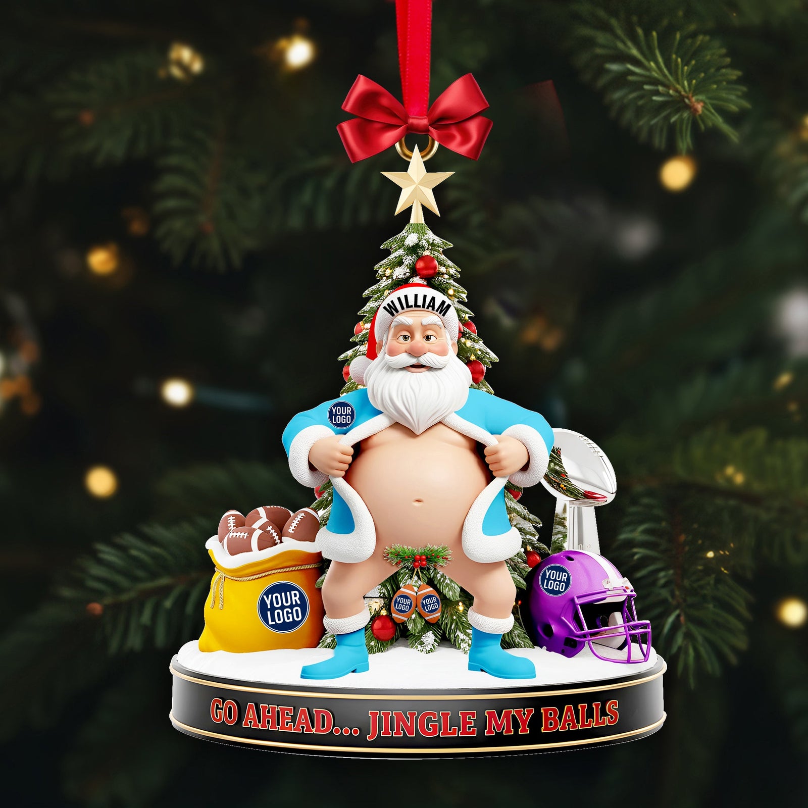 Game On Santa! Christmas Ornament Personalized Gifts 03OHLU211025