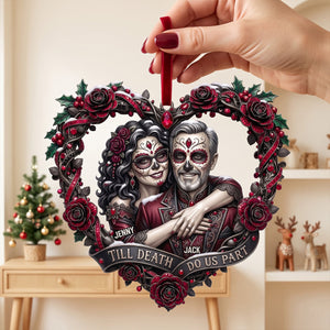 Skull Love Couple Christmas Ornament - Personalized Gift For Couples 05TYTN090926 - Ornament - GoDuckee