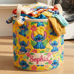 Cute Alien Quilted Laundry Basket - Personalized Gifts 02padt260626-Homacus