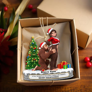Playful Bigfoot Couple Ornament -  Personalized Christmas Gifts 01OHLU160925