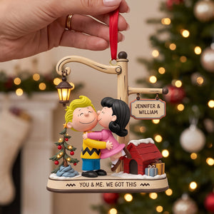 Sweetheart Kissing Couple Ornament - Personalized Gift For Couples 01TOTN240926HG